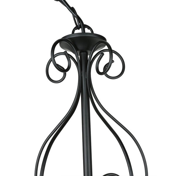 Detailansicht einer Deckenleuchte mit geschwungenen Metallelementen