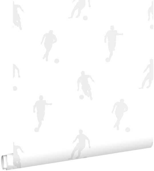 ESTAhome Tapete Fußballspieler Silber - 53 cm x 10.05 m - 128802