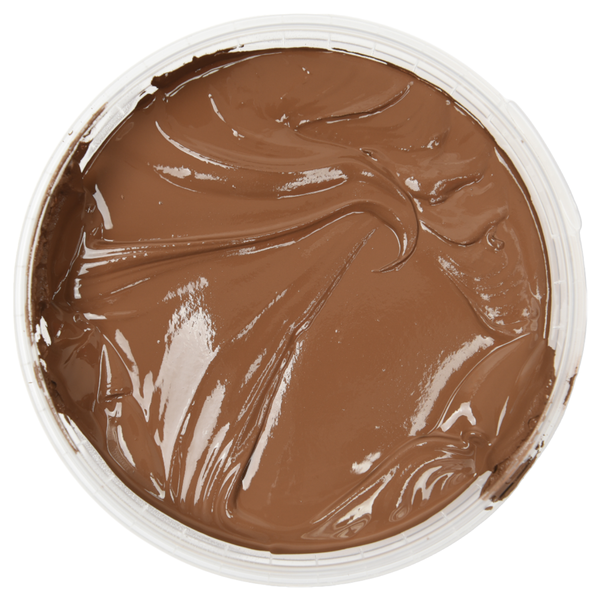 Eimer mit brauner Spachtelmasse von oben