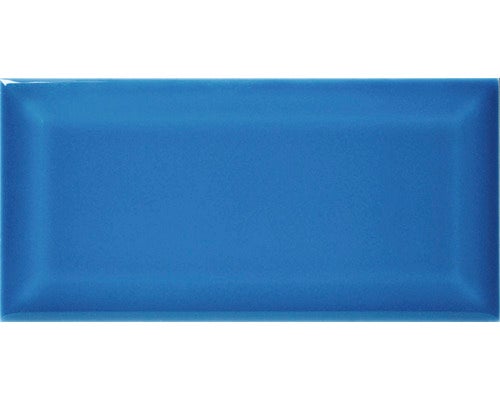 Wandfliese Facette Metro Blau glänzend, 7,5x15cm