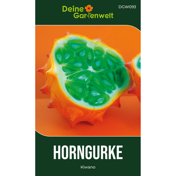 Samentüte für Horngurke Kiwano, Deine Gartenwelt Logo.