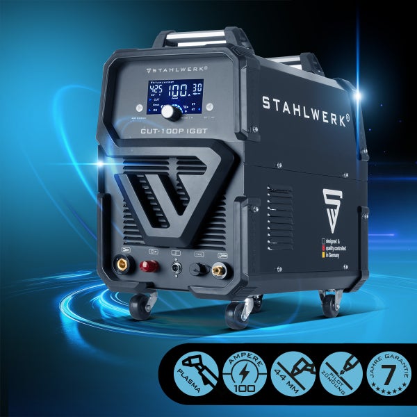 STAHLWERK CUT 100P IGBT Plasmaschneider mit Tragegriff und Rollen
