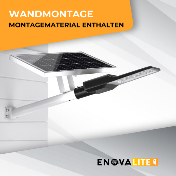Wandmontierte Solarlampe mit Montagematerial