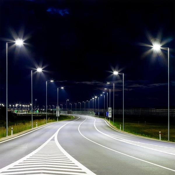V-TAC VT-104ST - Graue schlanke LED-Straßenlampen - Samsung - IP65 - 100W - 12000 Lumen - 6400K -