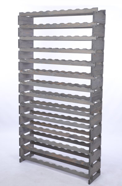 Weinregal VINOTECA FLEX PRO HxBxT 191x103x28cm 140 Flaschen auf 14 Ebenen Massives Kiefernholz Grau