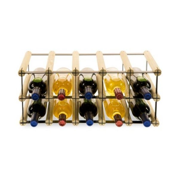 PROREGAL Modulares Weinregal Vinotega Mod Metal HxBxT 22,5 x 52,5 x 24,5 cm 5 x 2 Flaschen Massives Kiefernholz Natur