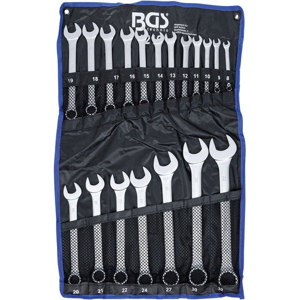 BGS Technic Maulschlüsselsatz mit 17 Teilen im Halter