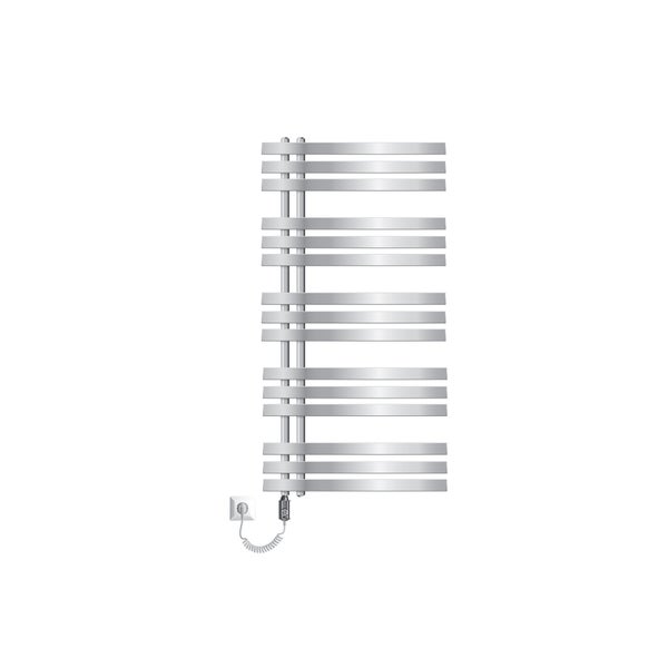 ECD Germany Iron EM Design Badheizkörper Elektrisch mit Heizstab 900 W - 600 x 1200 mm - Chrom - Designheizkörper Paneelheizkörper Heizkörper Handtuchwärmer Handtuchtrockner