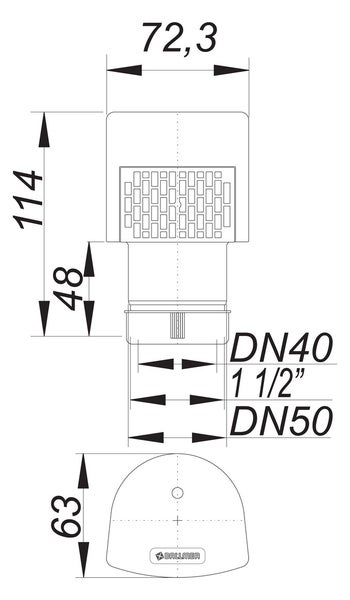 Dallmer Rohrbelüfter DallVent Mini DN 40/50,  1 1/2, 1289838