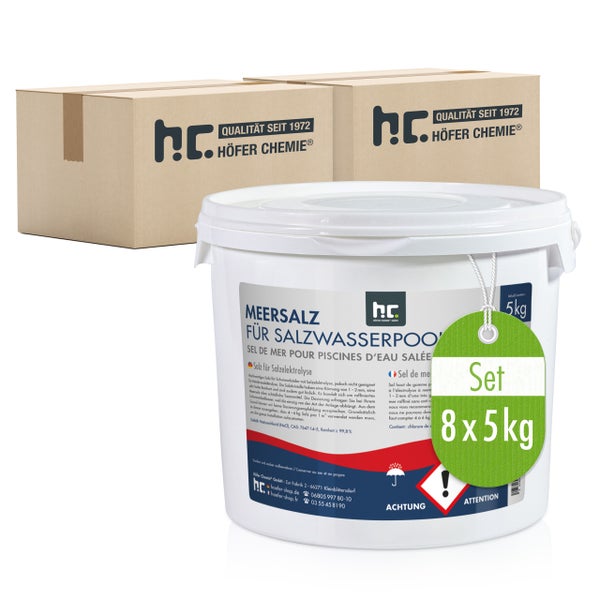 Meerwasser Salz für Salzwasserpools, 4er Set, je 5 kg