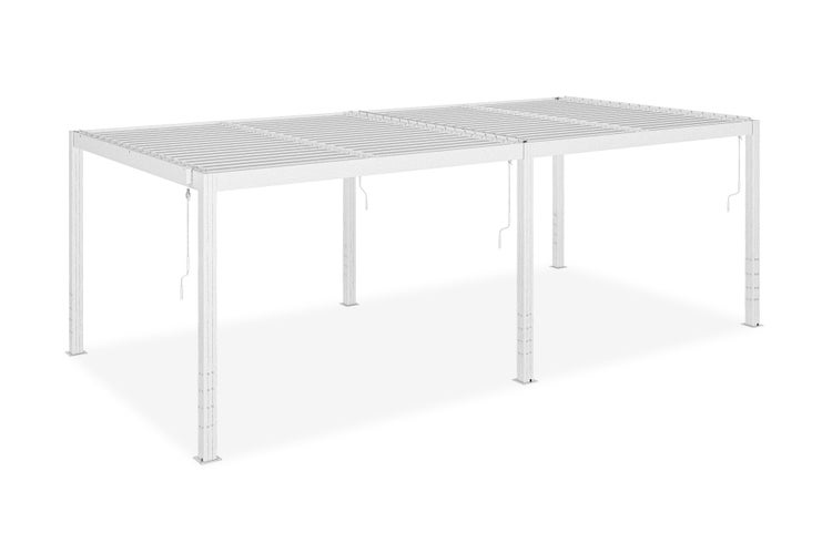 Pergola Aluminium Lamellendach SANTA B600 x T304 x H220 cm, Aluminiumpfosten 10 x 10 cm,  Weiß