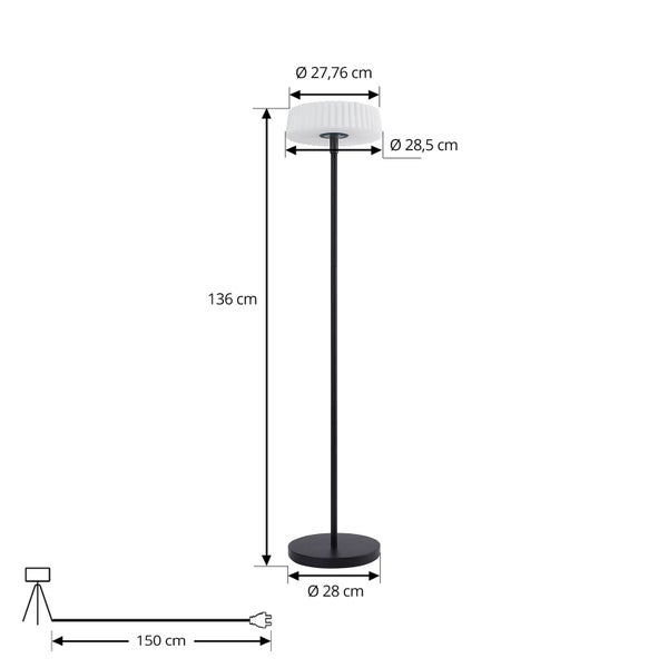 Lindby LED Solarleuchte außen Samine dimmbar (spritzwassergeschützt (Modern) in Schwarz aus Metall (1 flammig, ) - Solarlampe Garten