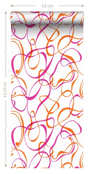 Tapetenrolle mit verschlungenem Muster, 53 cm breit und 10,05 m lang