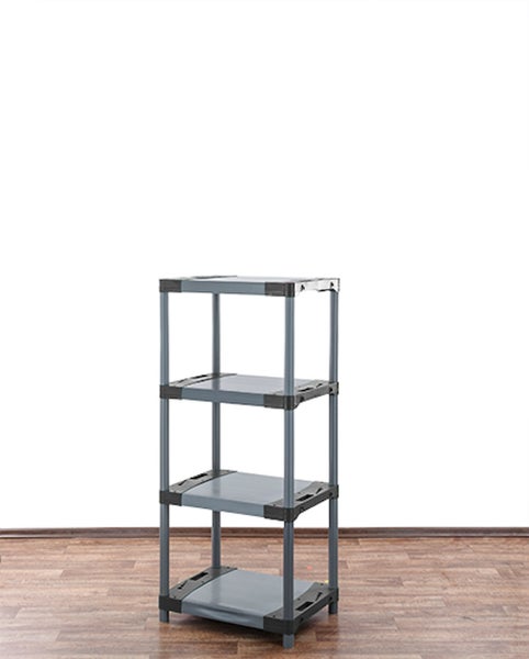 PROREGAL Kunststoffregal Big Grey Bear Low HxBxT 138 x 60 x 46 cm Fachlast 160 kg Grau