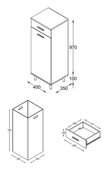 Wäscheschrank Wäschetruhe Wäschebox Landos S
