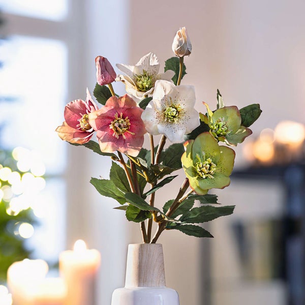 FRANK FLECHTWAREN | Kunstblume Christrose, 3er Set, KUNSTSTOFF, L: 40 cm