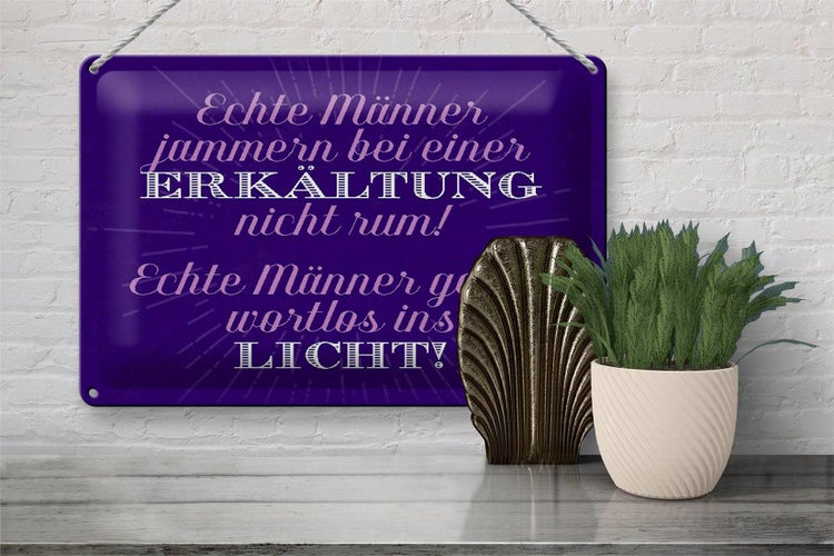 Blechschild Spruch 30x20cm echte Männer jammern nicht