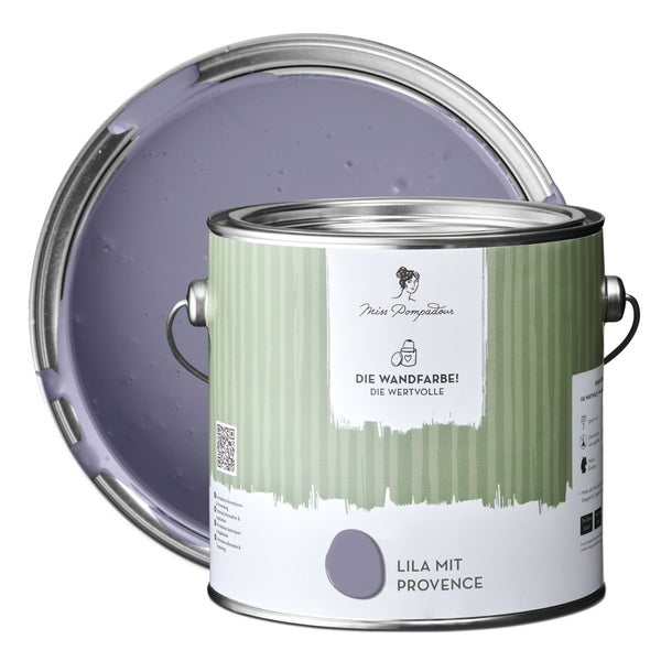 MissPompadour extramatte Wandfarbe 2.5L Lila mit Provence - sehr hohe Deckkraft - geruchsneutrale, spritzfreie Farbe - atmungsaktive, wasserbasierte Innenfarbe/Deckenfarbe - Die Wertvolle