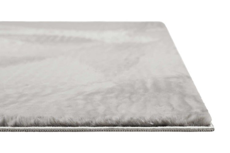 Kunstfell Teppich Hellgrau soft & weich Villa Rosso Homie Living 200x290 cm