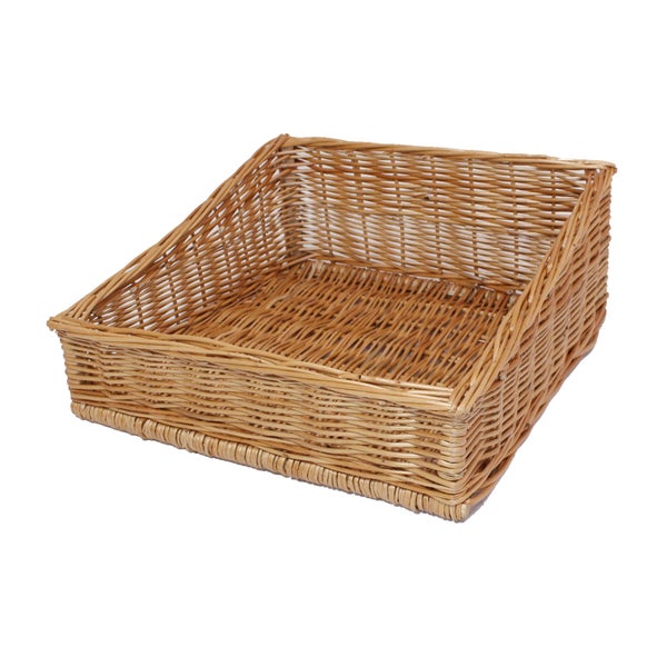 FRANK FLECHTWAREN | Regalkorb Natur, WEIDE, Breite 50 cm, Tiefe 50 cm, vordere Höhe 13 cm, hintere Höhe 22 cm