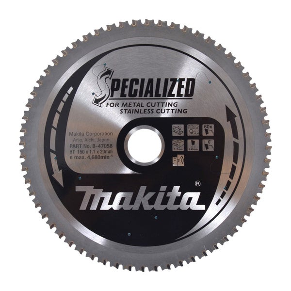 Makita Sägeblatt für INOX 150x20x60Z - B-47058