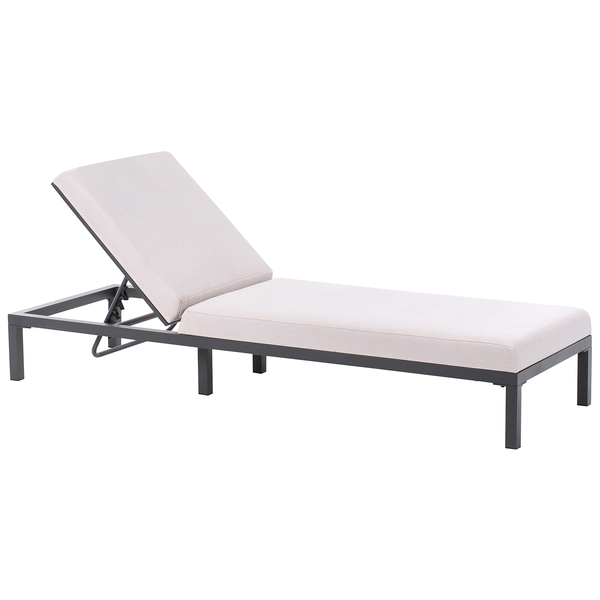 Sonnenliege mit Kissen LARIANO Metall Hellbeige