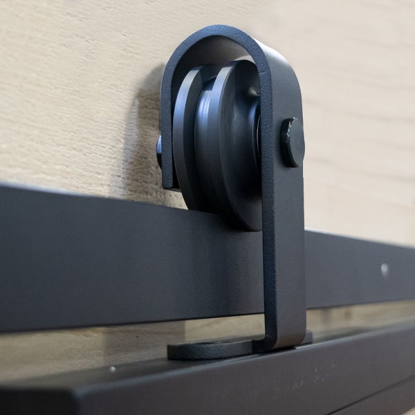 Loftschiebetür Doppelflügelig 2050x2200mm satiniert Stahl in schwarz, Komplettset