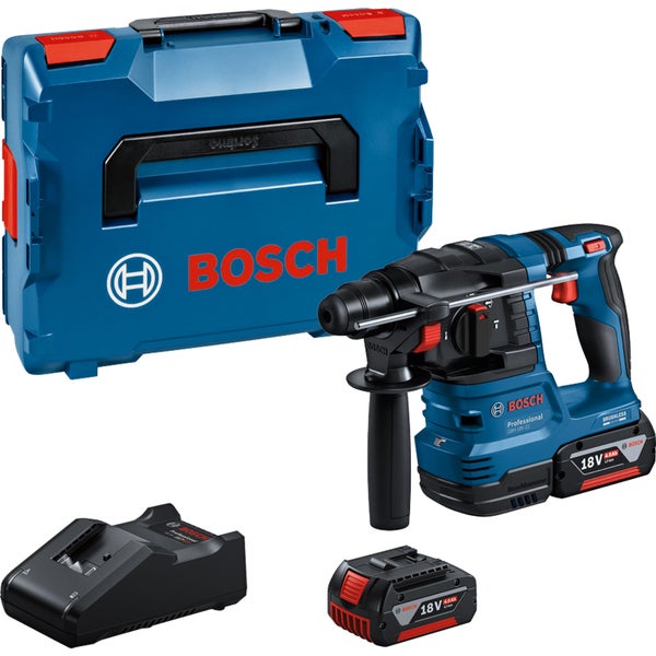 Bosch Akku-Bohrhammer mit SDS plus GBH 18V-22 / 2x 4,0 Ah Akku + Ladegerät in L-Boxx