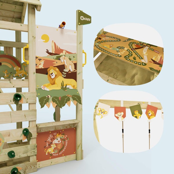 WICKEY Spielturm Disney Der König der Löwen Adventure mit Rutsche und Doppelschaukel