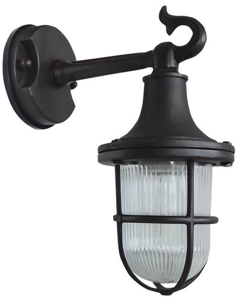 Außenwandleuchte mit klarem, geriffeltem Glas