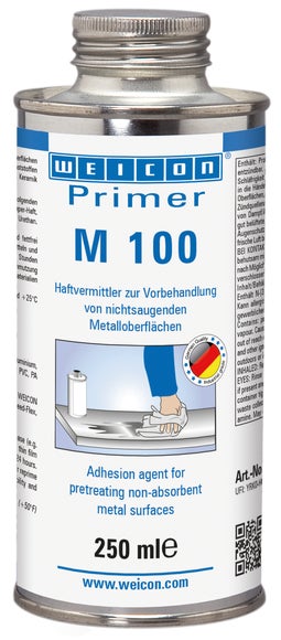 WEICON Primer M 100|Haftvermittler für nichtsaugende Metalloberflächen|250 ml|farblos, transparent