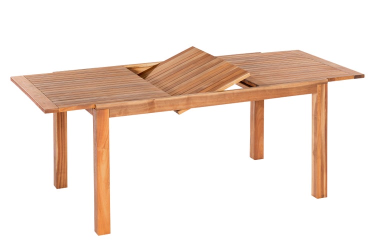 Toskana Gartemöbelset 7tlg., Gartensessel inkl. Auflagen, Ausziehtisch 150 (200) x 90 cm, natur