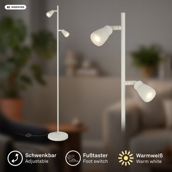 Runder Fußdimmer mit Kabel und einer Kabellänge von zwei Metern.