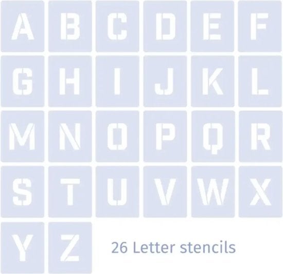 QBIX Großformat A5 Buchstaben-Vorlagen-Set - Komplettes Alphabet - Schrifthöhe von 12 cm