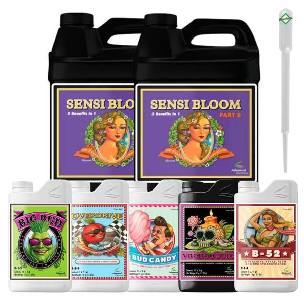 Advanced Nutrients 7-teiliges Grow & Bloom Dünger Set – Komplettset mit pH Perfect, Bud Candy, Voodoo-Juice, B-52, Overdrive & Big Bud für Gesunde Pflanzen, Maximales Wachstum & Üppige Blüten
