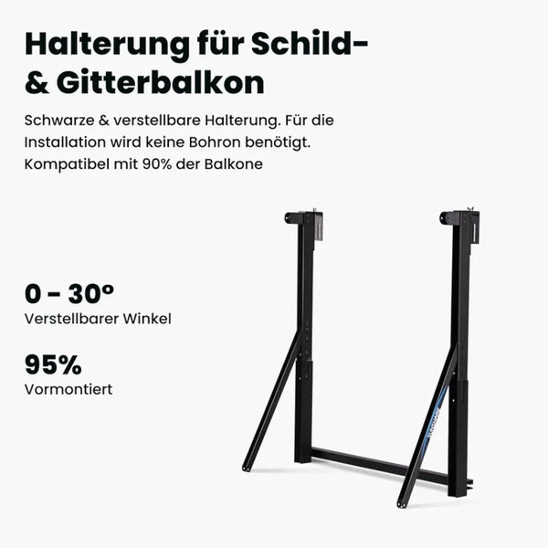 Schild und Gitterbalkon Halterung, verstellbar und vormontiert