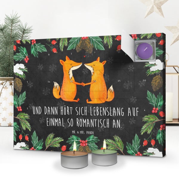Mr. & Mrs. Panda Duftkerzen Adventskalender Füchse Liebe - Schwarz