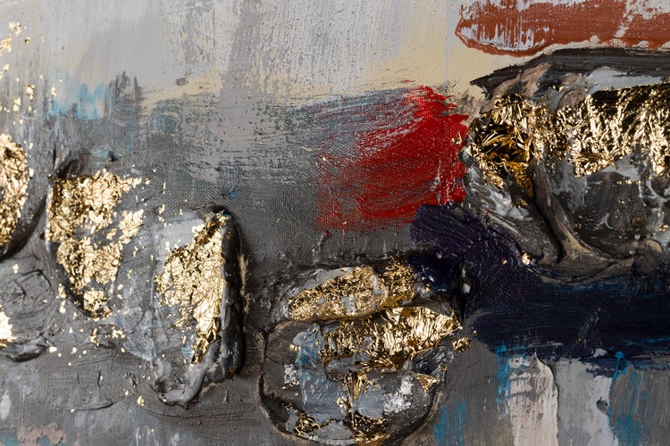 Handgemaltes Gemälde Acrylfarbe 120x60cm Grau