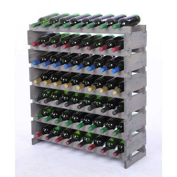 Weinregal VINOTECA FLEX PRO HxBxT 93x84x28cm 56 Flaschen auf 7 Ebenen Massives Kiefernholz Grau