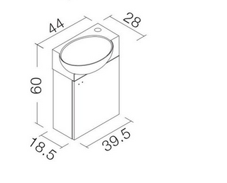 Badmöbel Klein für Gäste wc Badmöbel-Set »Riva«, (2-tlg), Breite 45 cm, Gästebad, mit Soft-Close