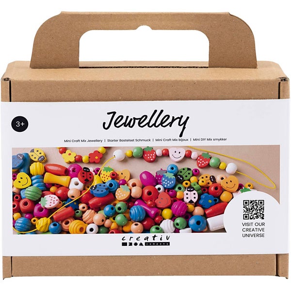 Creativ Company DIY Sets Beads Mini Kreativ Mix Schmuck, Fröhliche Farben, Kreativ Box