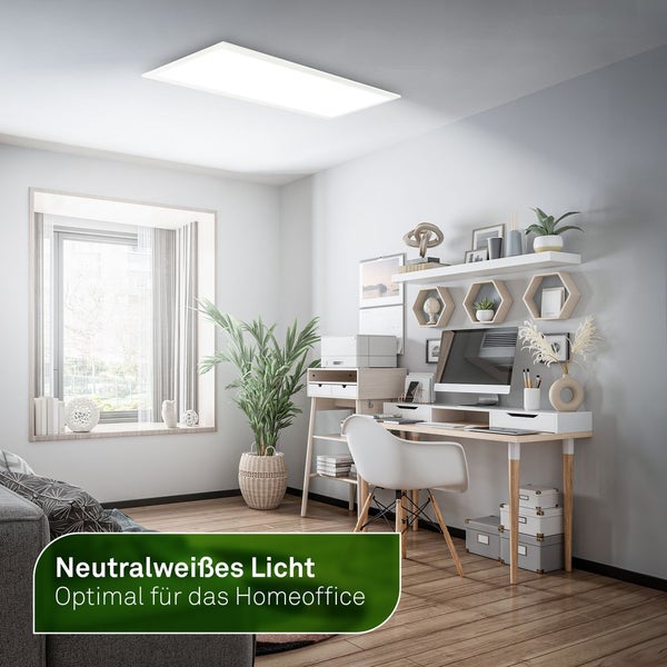 Büro mit neutralweißem Deckenlicht für das Homeoffice