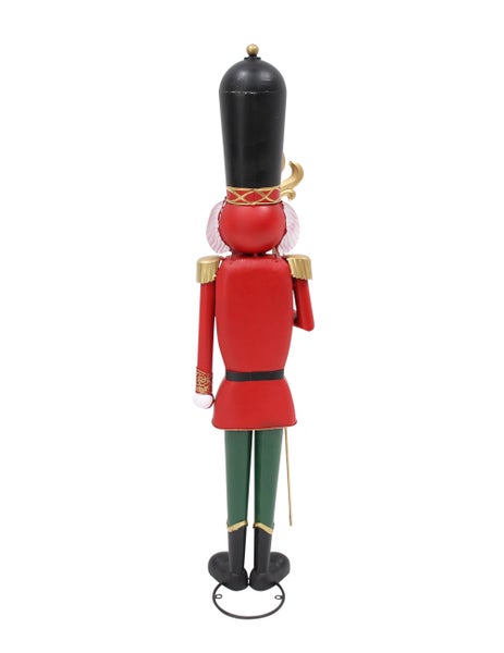 Dekorative Nussknacker Figur aus Metall in Soldatenuniform als Weihnachtsdekoration