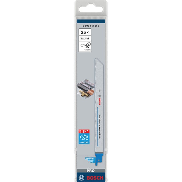 Bosch PRO Metal Demolition S1125VF Blatt 1,25 x 19 x 225 mm 25-tlg. - 2608657556