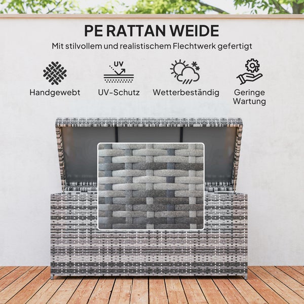 Aufbewahrungsbox aus Polyrattan mit UV-Schutz und geringem Wartungsaufwand