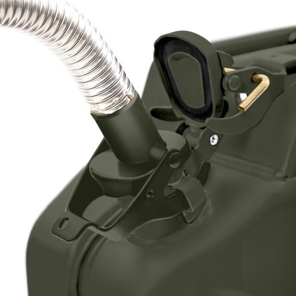 BW® Ausgießer flexibel für Kraftstoffkanister Metall Benzinkanister 5 / 10 / 20 Liter - Flexrohr 25mm für Diesel - Bronzegrün - RAL 6031-F9 - Made in Europe
