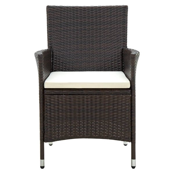 Gartenstühle mit Sitzpolster 2 Stk. Poly Rattan Braun