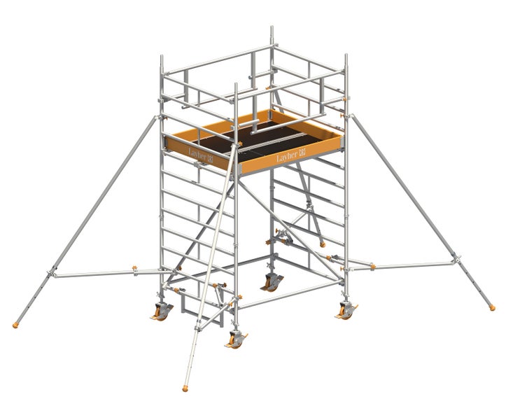 Rollgerüst mit Layher Logo