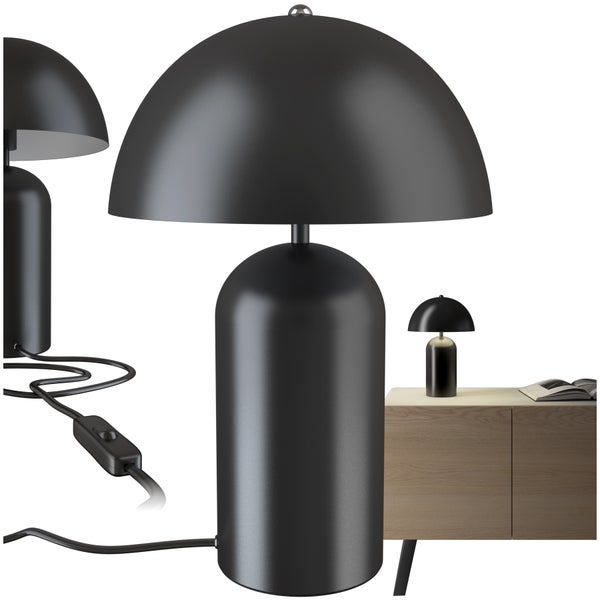 tectake Altea Kleine Retro-Tischlampe Altea, Pilzdesign, 40W 25 x 37 cm schwarz