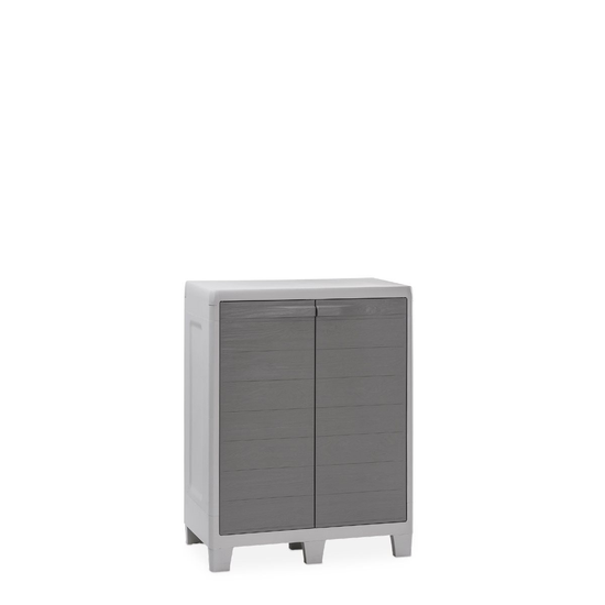 Toomax Woody's XL Lagerschrank niedrig grau - Praktischer Stauraum für Garten und Terrasse